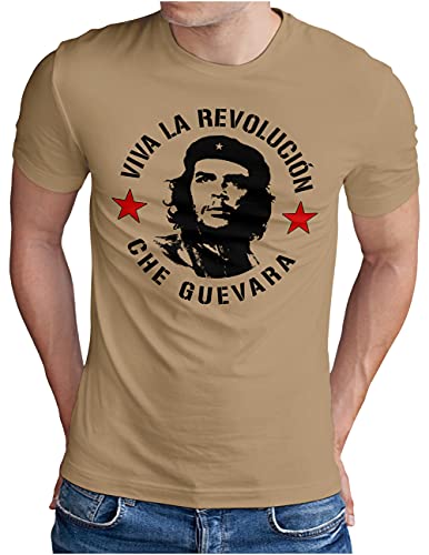 OM3® Che Guevara T-Shirt | Herren | Viva La Revolucion Guerilla Kämpfer | Khaki, XL von OM3