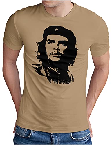 OM3® Che-Guevara T-Shirt | Herren | Viva La Revolution Castro Cuba Havana | Khaki, 3XL von OM3