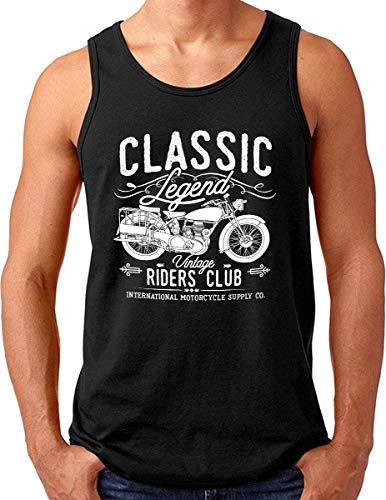 OM3® Classic-Legend Tank Top Shirt | Herren | Vintage Riders Motorcycle Club Garage | Schwarz, 3XL von OM3