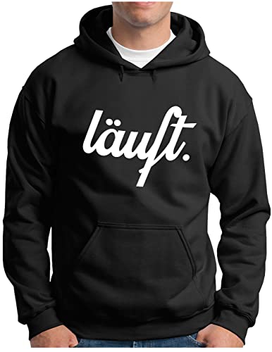 OM3® Cooler Läuft Hoodie | Herren | Sprüche Statement mit Spruch Saying Quote | Kapuzen-Pullover Schwarz, 4XL von OM3