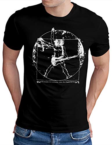 OM3® Da Vinci Rock T-Shirt | Herren | Guitar Parody Music Concert | Schwarz, 5XL von OM3