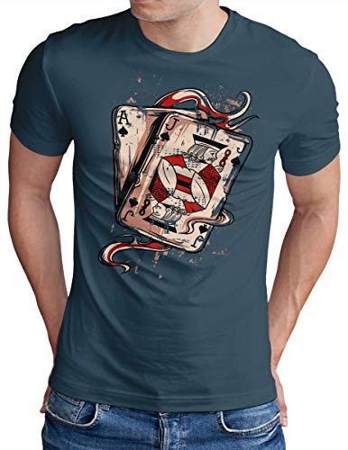 OM3® Deck of Playing Cards T-Shirt | Herren | Welcome to Fabulous Las Vegas | Denim, 4XL von OM3