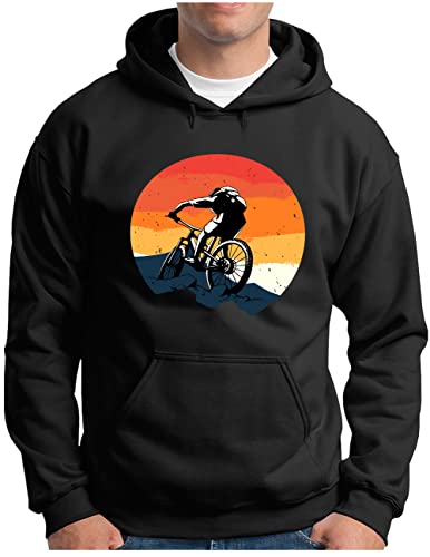 OM3® Downhill Mountainbike Hoodie | Herren | Fahrrad MTB Bicycle Biking | Kapuzen-Pullover Schwarz, S von OM3