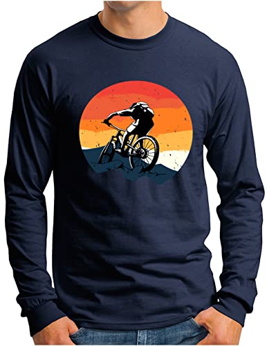 OM3® Downhill Mountainbike Langarm Shirt | Herren | Fahrrad MTB Bicycle Biking | Navy, M von OM3