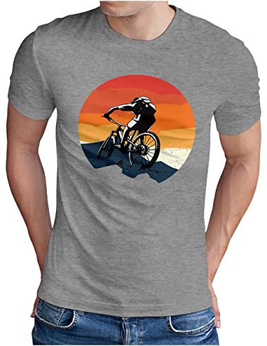 OM3® Downhill Mountainbike T-Shirt - Herren - Fahrrad MTB Bicycle Biking - Grau Meliert, L von OM3