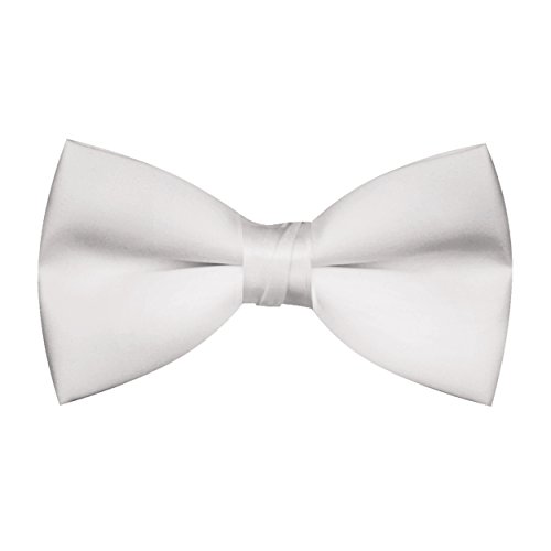 OM3® F-06 Trendy Bow Tie | Fliege Herren Schleife - WEISS - Unisex Fertig gebunden für Karneval Hochzeit Business Smoking Handmade von OM3