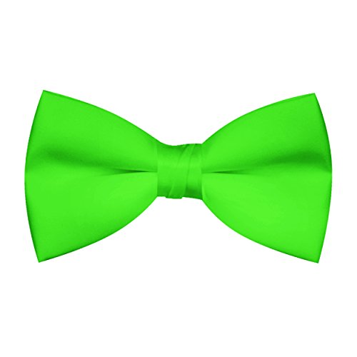 OM3® F-13 Trendy Bow Tie | Fliege Herren Schleife - NEONGRÜN - Unisex Fertig gebunden für Karneval Hochzeit Business Smoking Handmade von OM3