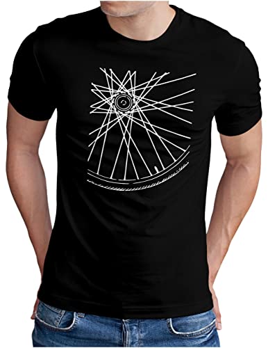 OM3® Fahrrad T-Shirt | Herren | Rad Speichen Radfahren Bike Bicycle | Schwarz, 3XL von OM3