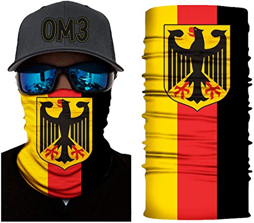 OM3® Gesichtsmaske I Schlauchschal mit Motiv I Mundschutzmaske I Halstuch I Wind Face Shield | Multifunktionstuch Herren & Damen S144 von OM3