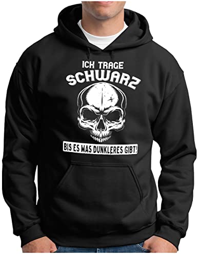 OM3® Ich trage Schwarz bis es was dunkleres gibt Hoodie - Herren - Skull Totenkopf - Kapuzen-Pullover Schwarz, XL von OM3