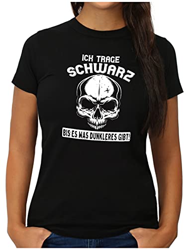 OM3® Ich trage Schwarz bis es was dunkleres gibt T-Shirt | Damen | Skull Totenkopf | M, Schwarz von OM3