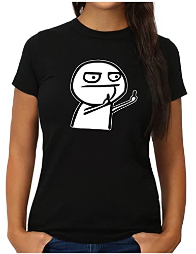 OM3® Internet Troll T-Shirt | Damen | Flip Off Meme F*** You | S, Schwarz von OM3