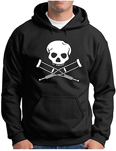 OM3® Jackass Skull Hoodie | Herren | Hardcore Stunts Dumb Fun Kult | Kapuzen-Pullover Schwarz, 3XL von OM3