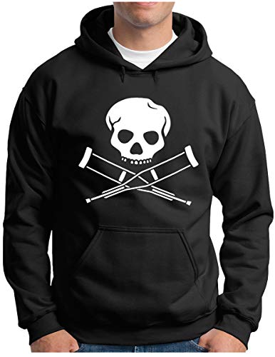 OM3® Jackass Skull Hoodie | Herren | Hardcore Stunts Dumb Fun Kult | Kapuzen-Pullover Schwarz, M von OM3