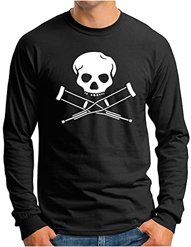 OM3® Jackass Skull Langarm Shirt | Herren | Hardcore Stunts Dumb Fun Kult | Schwarz, 3XL von OM3