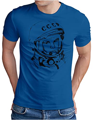OM3® Juri Gagarin T-Shirt | Herren | Kosmonaut UDSSR 1962 Space Sojus Mond Mission | Blau, L von OM3