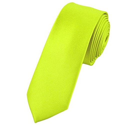 OM3® K-18 Limonengelbe schmale Krawatte Herren Smoking Slim Uni Tie Hochzeit Business Schlips dünn Handmade (LEMONGELB) von OM3