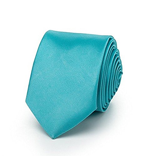 OM3® K-40 TRENDY SKINNY TIE/Modische schmale dünne Krawatte - AQUAMARIN - Party Business Schlips Handmade Smoking Anzug Unisex von OM3