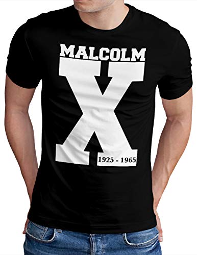 OM3® Malcolm X T-Shirt - Herren - Icon Black Power Aktivist Revolution - Schwarz, 4XL von OM3