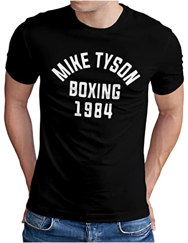 OM3® Mike Tyson 1984 T-Shirt | Herren | Boxing Heavyweight Gym KO Fight Legend Boxer | Schwarz, S von OM3