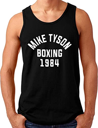 OM3® Mike Tyson 1984 Tank Top Shirt - Herren - Boxing Heavyweight Gym KO Fight Legend Boxer - Schwarz, XL von OM3