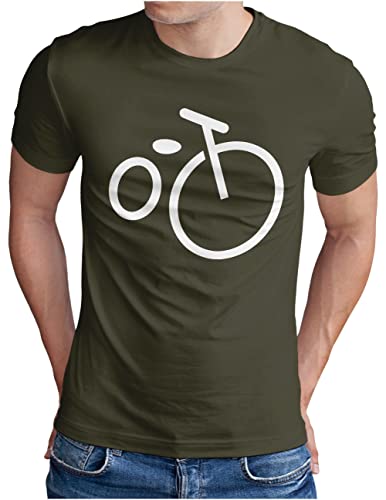 OM3® Minimalistic Bicycle Fahrrad T-Shirt | Herren | Rad Bike Radsport Radfahrer | Oliv-WS, M von OM3