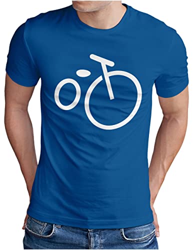 OM3® Minimalistic Bicycle Fahrrad T-Shirt | Herren | Rad Bike Radsport Radfahrer | Royal Blau-WS, L von OM3