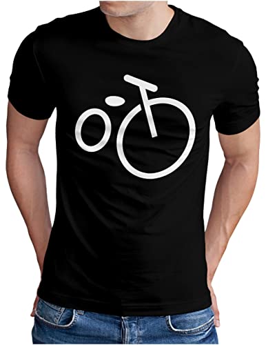 OM3® Minimalistic Bicycle Fahrrad T-Shirt | Herren | Rad Bike Radsport Radfahrer | Schwarz, XL von OM3