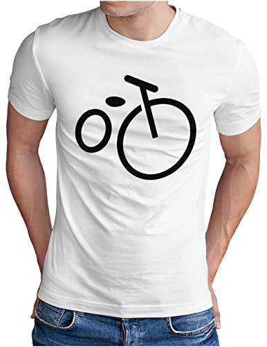 OM3® Minimalistic Bicycle Fahrrad T-Shirt - Herren - Rad Bike Radsport Radfahrer - Weiß, 5XL von OM3