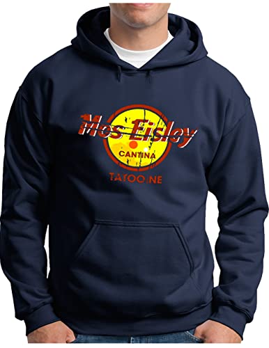 OM3® Mos-Eisley-Cantina-Tatooine Hoodie | Herren | Best Bar in The Universe Vintage Style | Kapuzen-Pullover Navy, XL von OM3