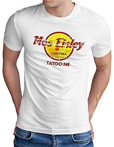 OM3® Mos-Eisley-Cantina-Tatooine T-Shirt | Herren | Best Bar in The Universe Vintage Style | Weiß, 4XL von OM3