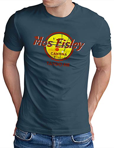 OM3® Mos-Eisley-Cantina-Tatooine T-Shirt - Herren - Best Bar in The Universe Vintage Style - Denim, XXL von OM3