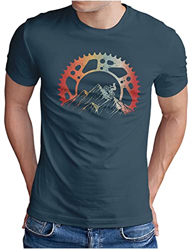 OM3® Mountain Bike T-Shirt | Herren | Fahrrad Offroad Mountainbike MTB | Denim, L von OM3