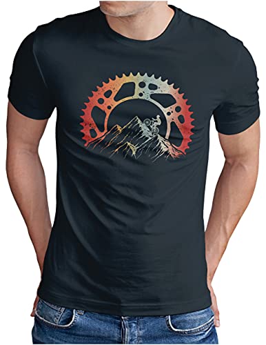 OM3® Mountain Bike T-Shirt | Herren | Fahrrad Offroad Mountainbike MTB | Navy, L von OM3