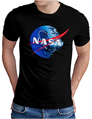 OM3® NASA-Empire T-Shirt | Herren | Death Star Todesstern Weltraum Film Fan | Schwarz, 4XL von OM3