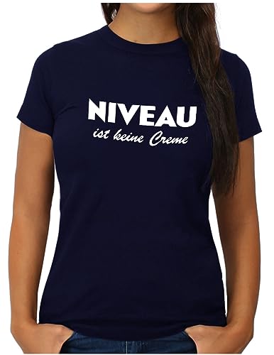 OM3® Niveau ist Keine Creme T-Shirt - Damen - Fun Parodie Statement Sarkastisch Spruch - XXL, Navy von OM3