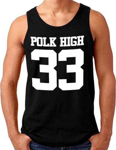 OM3® POLK-HIGH-33 Tank Top Shirt - Herren - Al Bundy Kult TV Serie High School American Football - Schwarz, 4XL von OM3