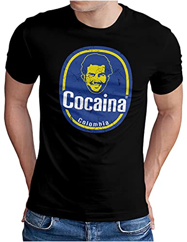 OM3® Pablo-Cocaina T-Shirt | Herren | Bananas De Colombia Kokain Fun Parody | Schwarz, 3XL von OM3