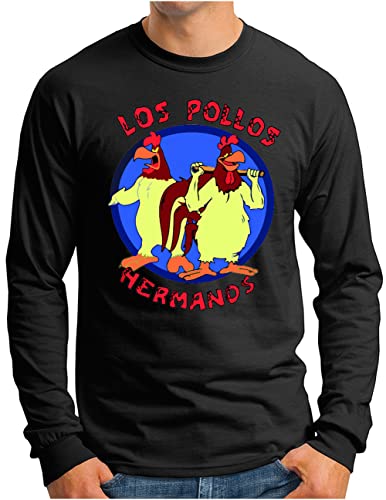 OM3® Parodie Los Pollos Hermanos Langarm Shirt - Herren - Crystal Meth Cook Walter - Schwarz, 4XL von OM3