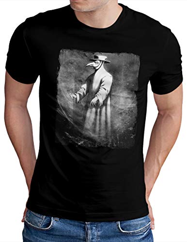 OM3® Plague Doctor T-Shirt - Herren - Occult Horror Vintage - Schwarz, 4XL von OM3