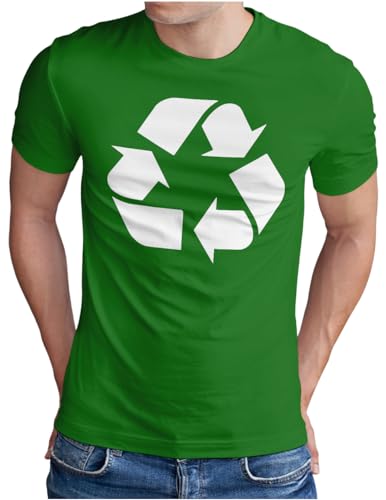 OM3® Recycle Logo - Big Bang T-Shirt - Herren - Leonard Nerd Atom Kitty Sarcasm Sitcom TBBT Parody - Grün, L von OM3