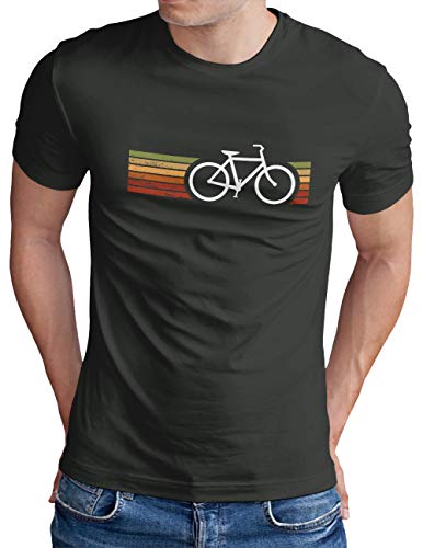 OM3® Retro Bicycle T-Shirt | Herren | Cycling Cyclist Biking Fahrrad Radfahrer | Dark Grey, 3XL von OM3