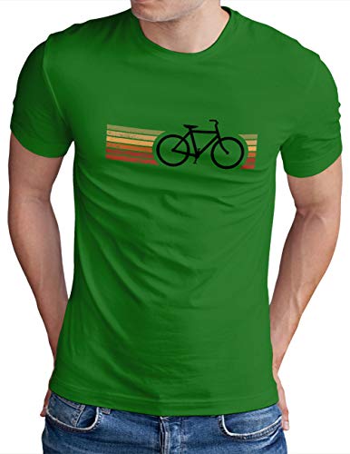 OM3® Retro Bicycle T-Shirt | Herren | Cycling Cyclist Biking Fahrrad Radfahrer | Grün-SW, L von OM3