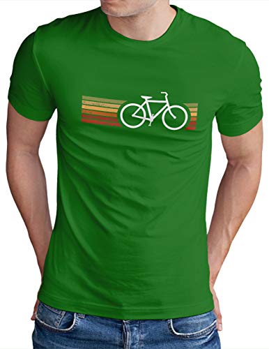 OM3® Retro Bicycle T-Shirt | Herren | Cycling Cyclist Biking Fahrrad Radfahrer | Grün-WS, XXL von OM3