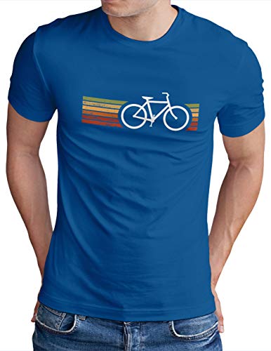 OM3® Retro Bicycle T-Shirt | Herren | Cycling Cyclist Biking Fahrrad Radfahrer | Royal Blau-WS, S von OM3