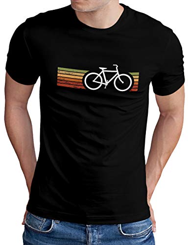 OM3® Retro Bicycle T-Shirt | Herren | Cycling Cyclist Biking Fahrrad Radfahrer | Schwarz, 4XL von OM3