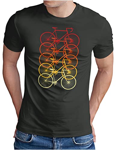 OM3® Retro Rennrad Fahrrad T-Shirt | Herren | Rad Bicycle Radsport Bike | Dark Grey, 3XL von OM3