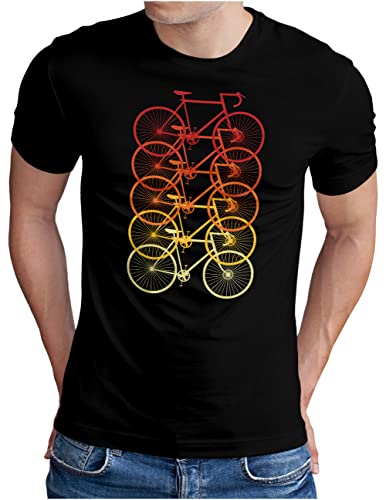 OM3® Retro Rennrad Fahrrad T-Shirt | Herren | Rad Bicycle Radsport Bike | Schwarz, 5XL von OM3