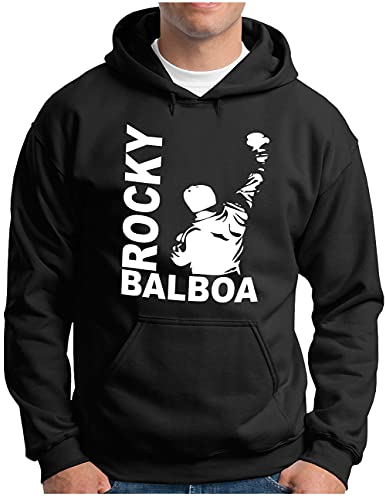 OM3® Rocky-Balboa Hoodie | Herren | The Italian Stallion 70s 80s Epic Boxing Movie | Kapuzen-Pullover Schwarz, M von OM3