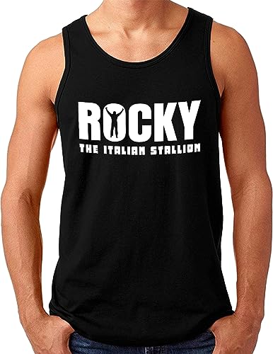 OM3® Rocky Balboa Tank Top Shirt | Herren | The Italian Stallion 70s 80s Kult Boxing Movie | Schwarz, L von OM3